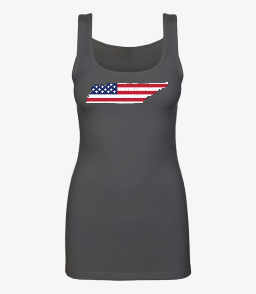 Tennessee Us Flag State Outline Womens Tank Top - Tennessee, transparent png download
