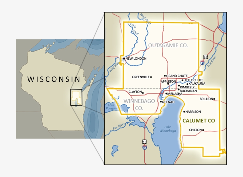 Fox Cities Regional Partnership Service Area - Fox Cities Region, transparent png download