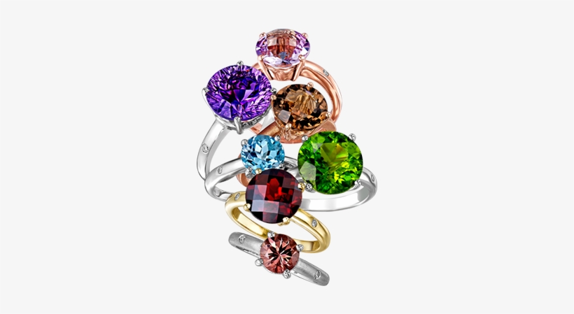 Holi Gem And Diamond Stackable Rings - Holi Jewellery, transparent png download