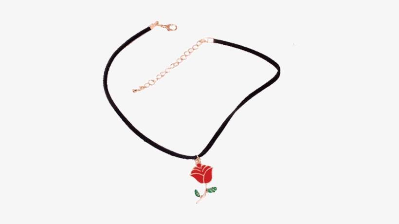 Itgirl Shop Acrilic Red Rose Necklace Choker Aesthetic - Red Clothes Aesthetic Png, transparent png download