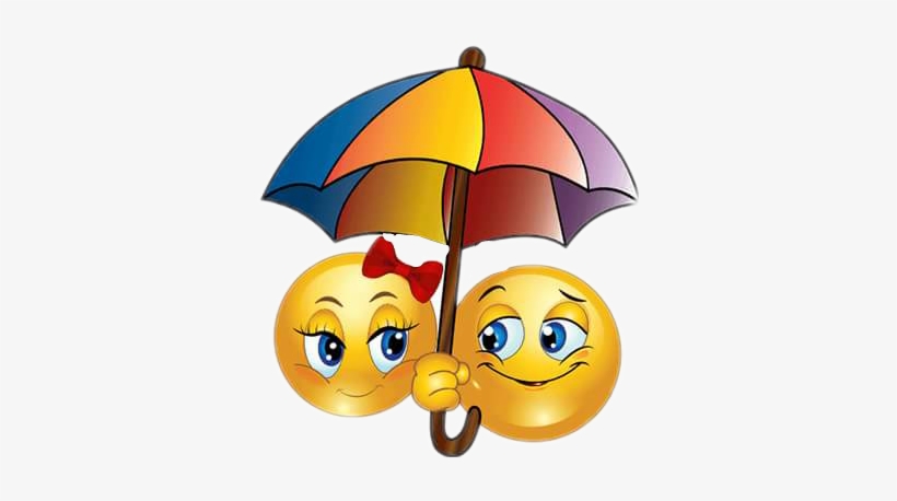 Emoji Rain Umbrella Love Hugsmorning Enjoytoday Cartoon - Sharing Emoji, transparent png download