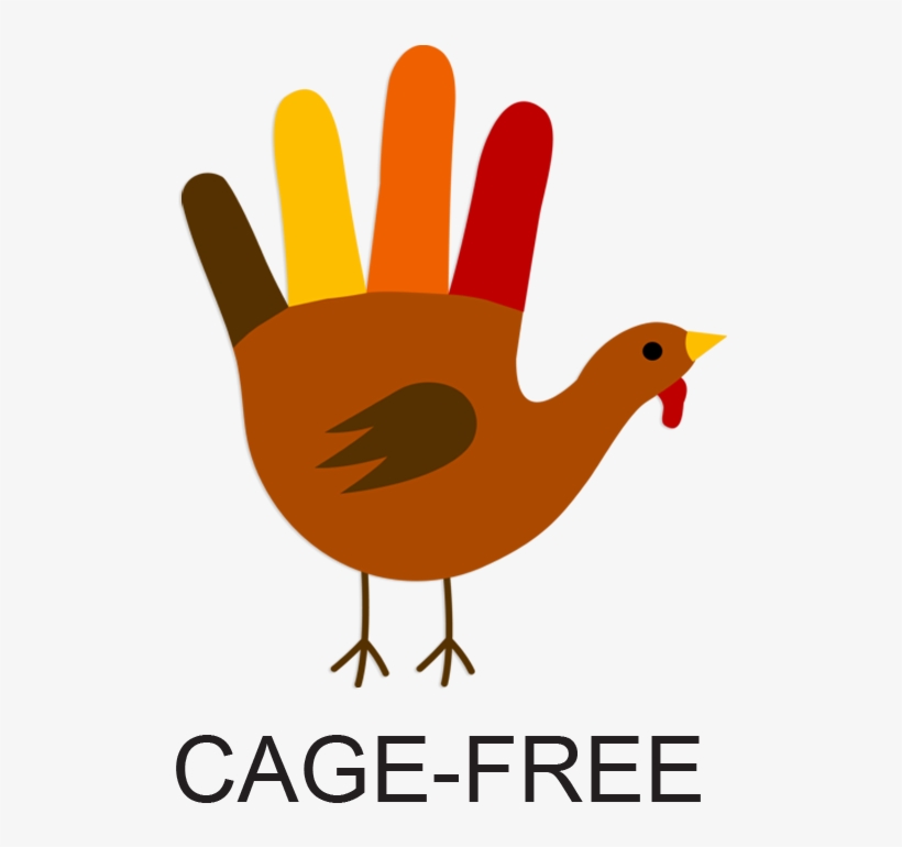 Turkey-cagefree - Turkey Made Out Of A Hand, transparent png download