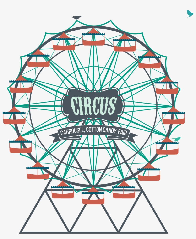 Ferris Wheel Amusement Park Clip Art - Great Wheel Seattle Illustration, transparent png download