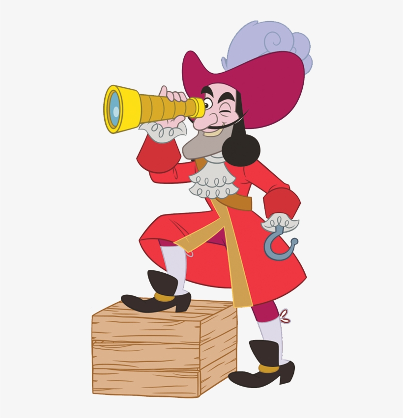 Captain Hook Looking In Telescope - Captain Jake And The Neverland Pirates Hook Png, transparent png download