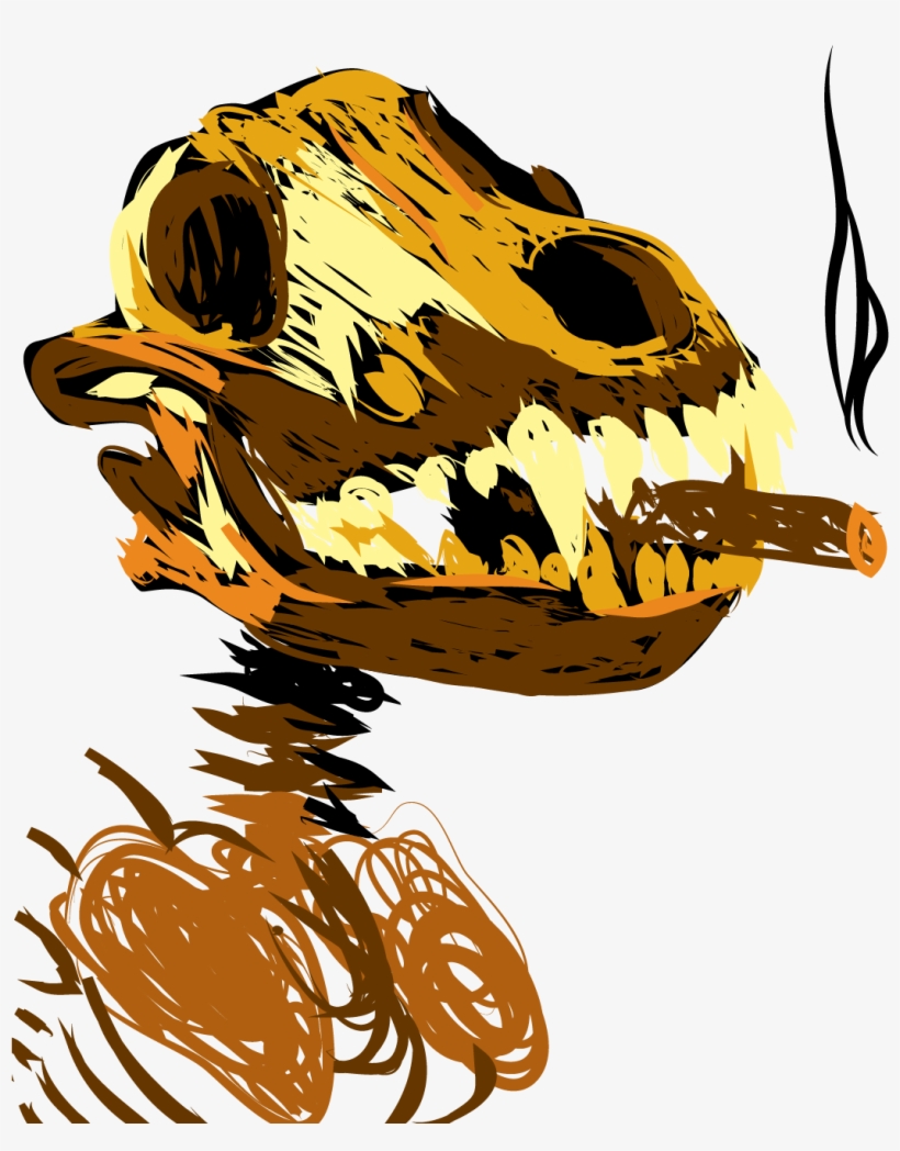 Van Gogh Wolf Skull And Cigar - Cigars, transparent png download