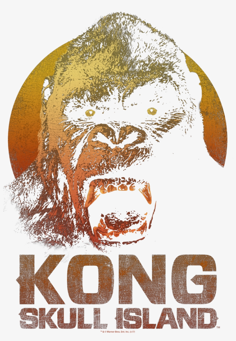King Kong Kong Men's Long Sleeve T-shirt - Kong Skull Island Character Posters, transparent png download