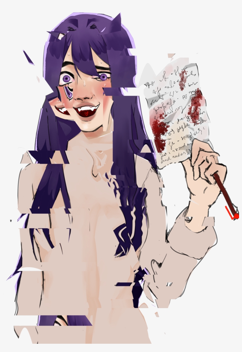 Ddlc Ddlc Yuri Doki Doki Literature Club Fanart Zaimyus - Doki Doki Literature Club Fanart, transparent png download