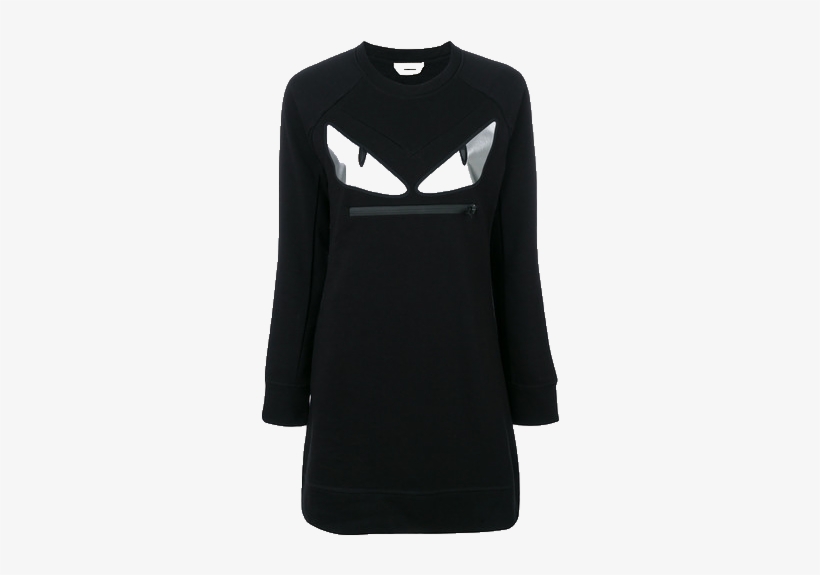 Monster Eyes Sweater Dress - Mango Coat Black Zip, transparent png download
