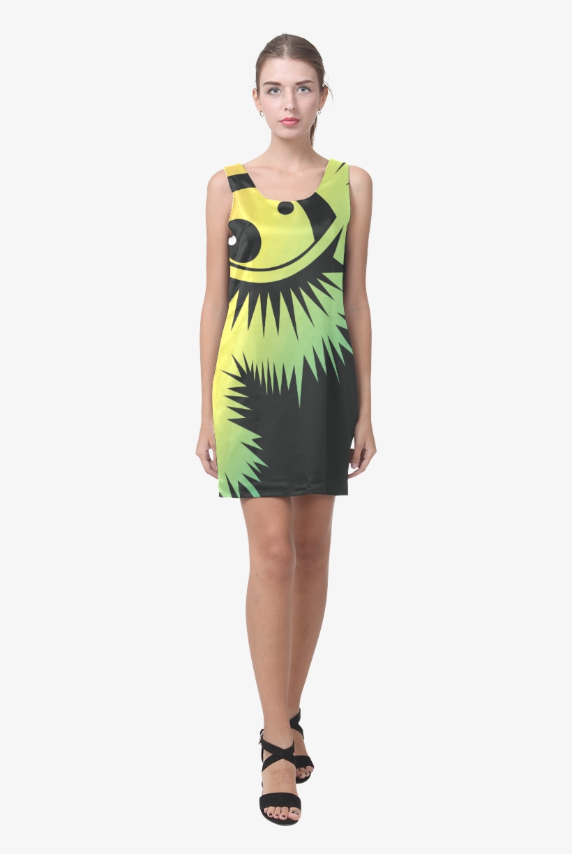 Cvan0046 Fussy Monster Eye Watching You Sleeveless - Dress, transparent png download
