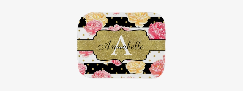 Chic Horizontal Stripes Monogram Burp Cloth Customizable - Watercolor Painting, transparent png download