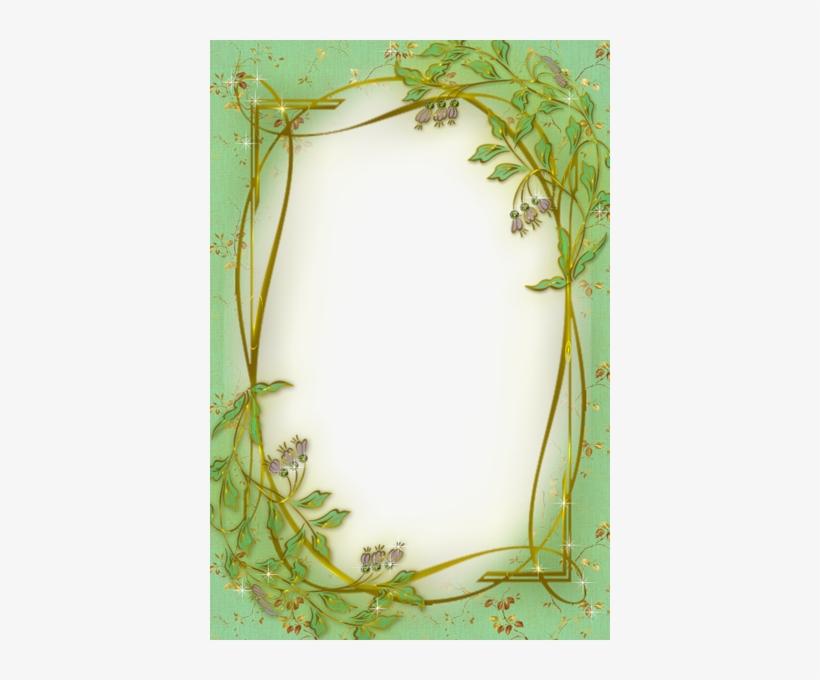 Green And Gold Transparent Frame With Soft Flowers - Poems Of Angela Manalang Gloria, transparent png download