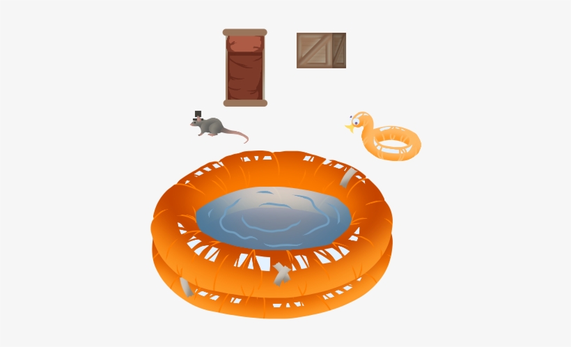 Inflatable Swimming Pool Floatie, Hat Rat, Bed, N Crate - Illustration, transparent png download