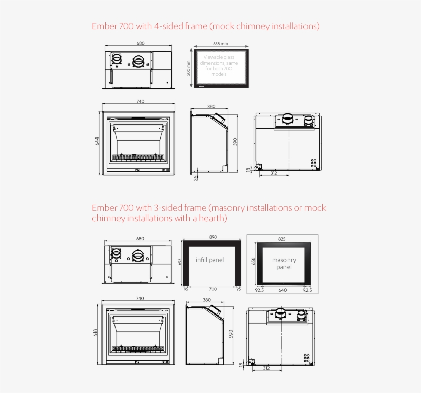 Ember 700 Dimensions Diagram - Fire, transparent png download