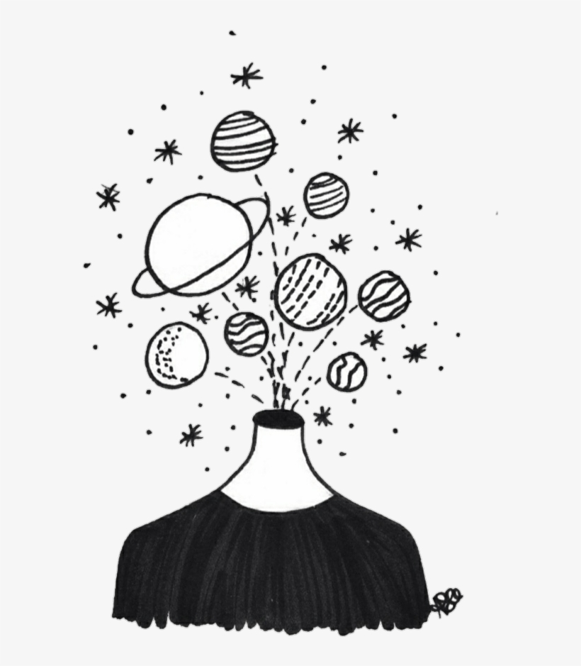 Gallery For > Planets Drawing Liked On Polyvore - Planet Head Drawing, transparent png download