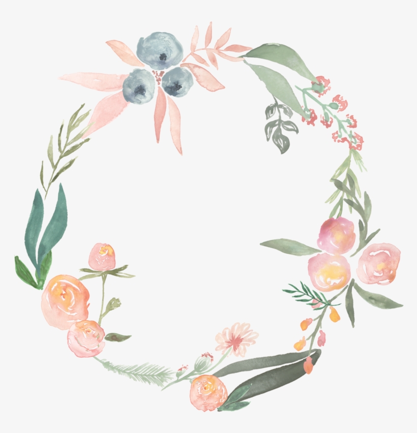 Valorie Kelley - Floral Wreath Watercolor Png, transparent png download