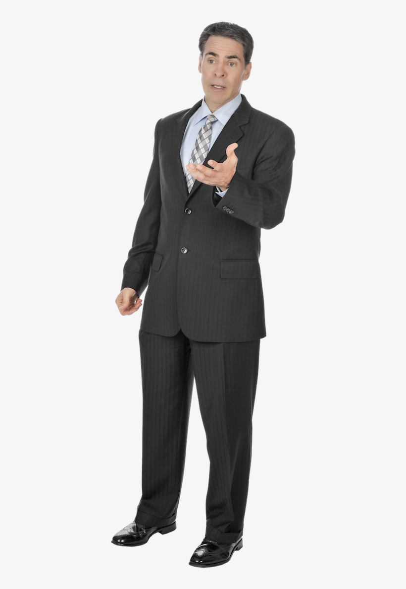 Standing Left Hand Out - All Black Suit White Shirt, transparent png download