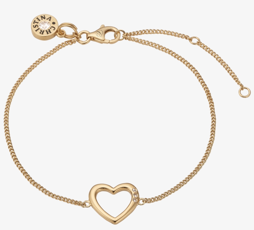 Open Heart, Gold Plated Bracelet With 4 Topazes - Christina Smykker, transparent png download