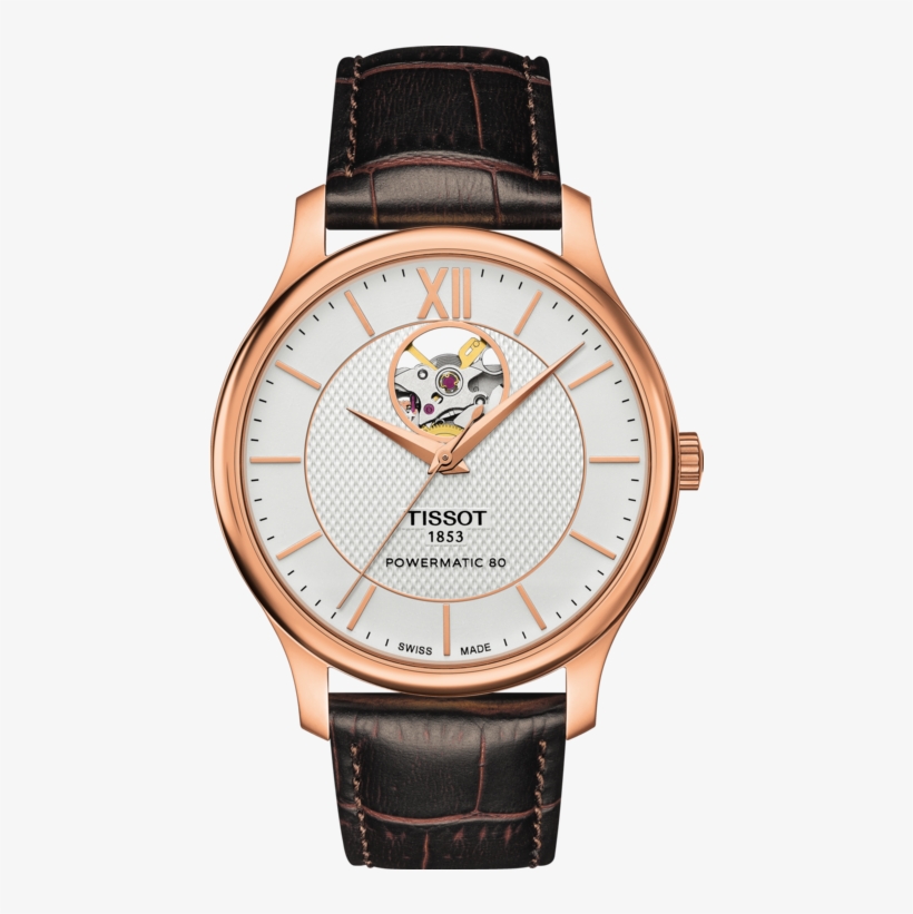 Tissot Tradition Powermatic 80 Open Heart, transparent png download