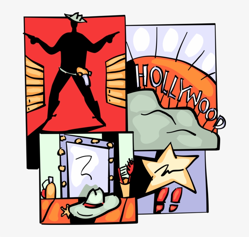 Vector Illustration Of Actor In Hollywood Western Cowboy - Cartoon, transparent png download