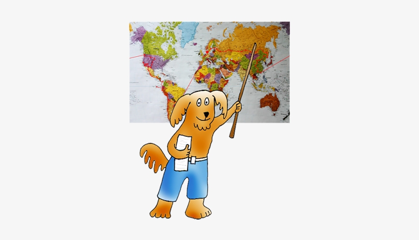 Cartoon Dog As Geography Teacher - Geography Teacher Cartoon Png, transparent png download