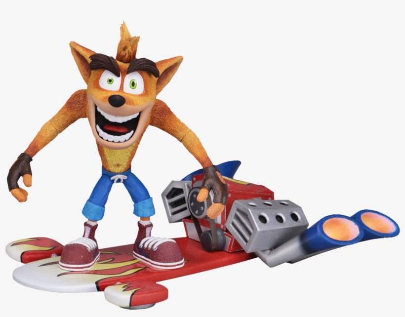 Crash Bandicoot With Hoverboard 7” Scale Action Figure - Crash Bandicoot Figure Neca, transparent png download