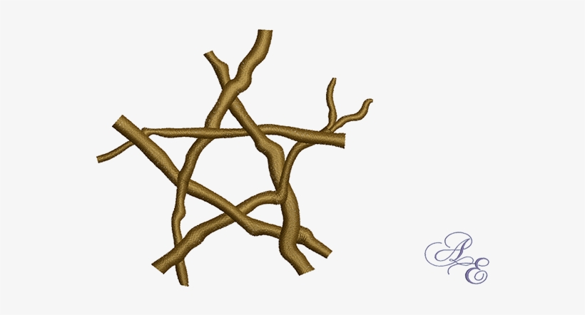 Jpg Black And White Library Pentagram Art Of Embroidery - Branch Pentagram, transparent png download