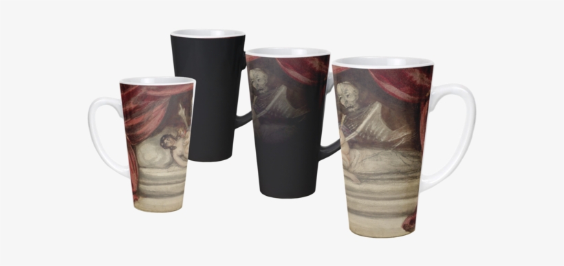 Large Latte Mug Color Changing Nude Woman, Cupid, Skeletal - Mug, transparent png download