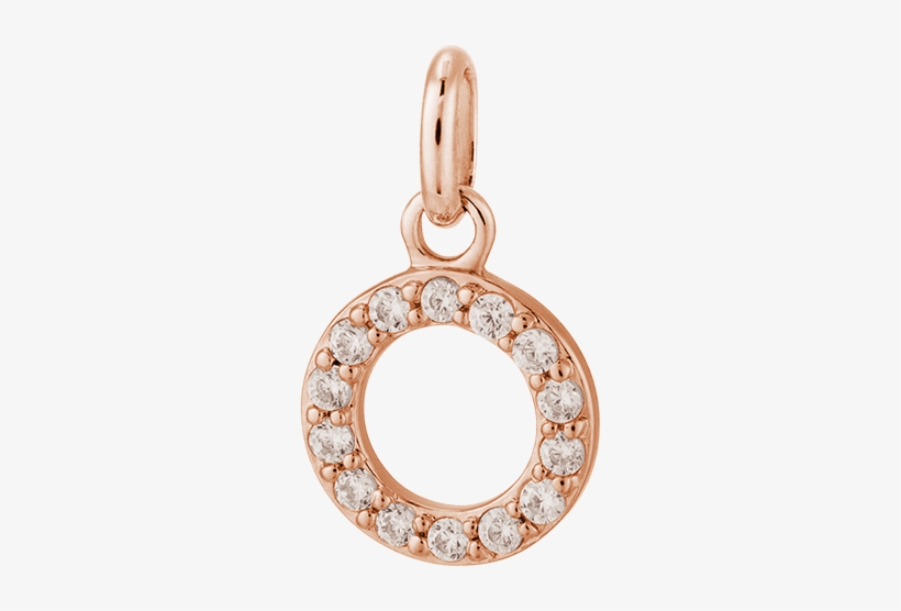 Circle Outline Crystal Charm - Gold, transparent png download
