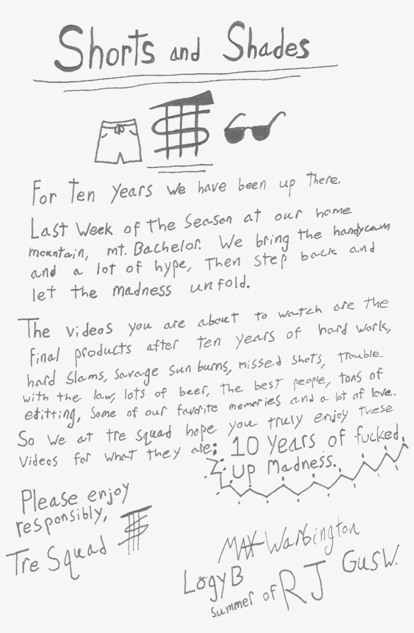 Shorts & Shades Scan - Handwriting, transparent png download