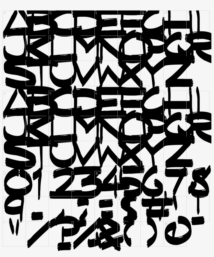 Font Characters - Flat Brush Font, transparent png download
