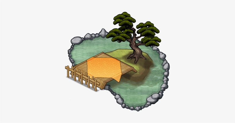 Pone With A Green Pine Tree - Pond, transparent png download