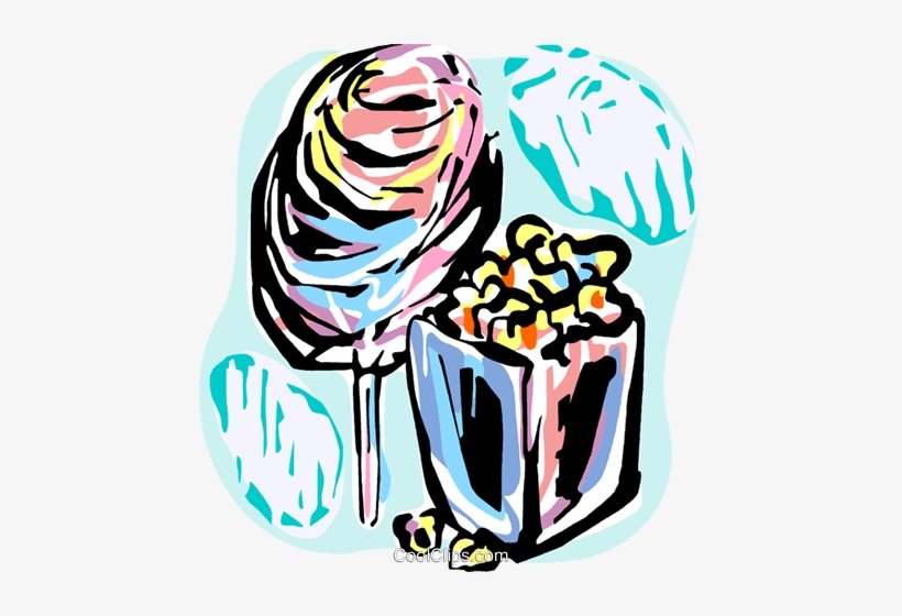 Cotton Candy And Popcorn - Cotton Candy Clip Art, transparent png download