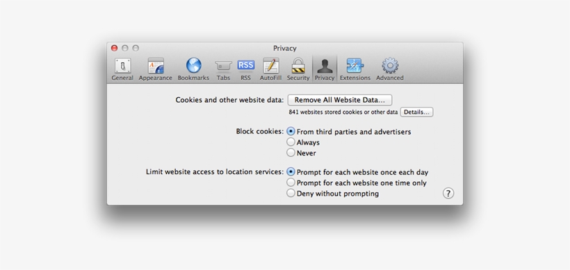 Safari Prefs - Cookies Internet Apple, transparent png download