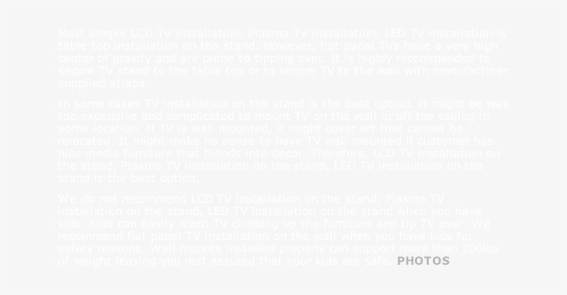 Some Installations Require Lcd Tv Installation On The - Phelps, transparent png download
