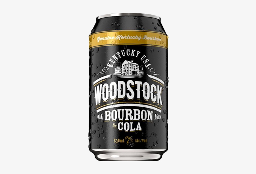 Picture Of Woodstock Bourbon 7% 330ml 6 Pack Cans - Woodstock Bourbon And Cola (12 Pack) (330ml), transparent png download