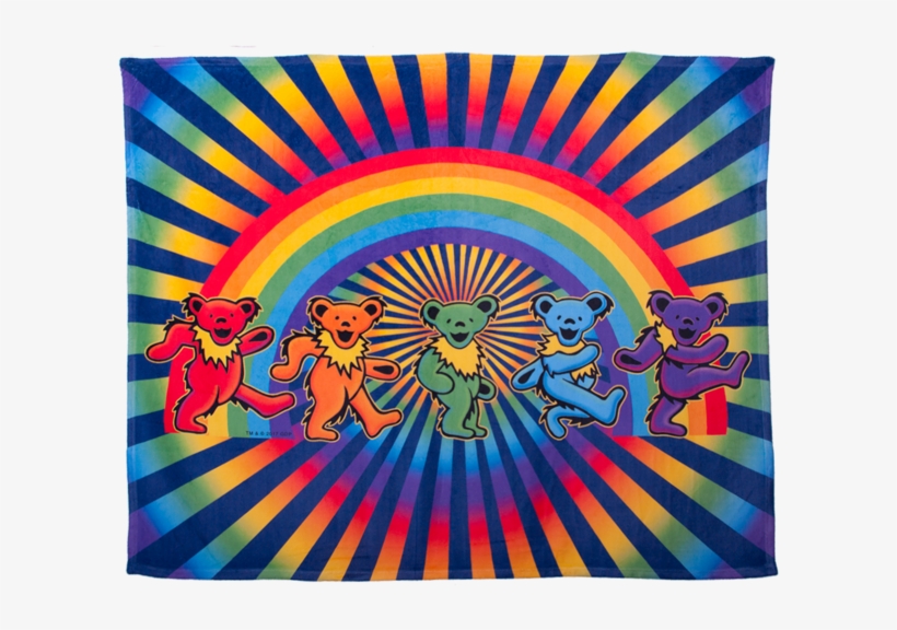 A Fleece Blanket With Five Grateful Dead Bears Dancing - Licenses Products Grateful Dead - Dancing Bears Rub-on, transparent png download