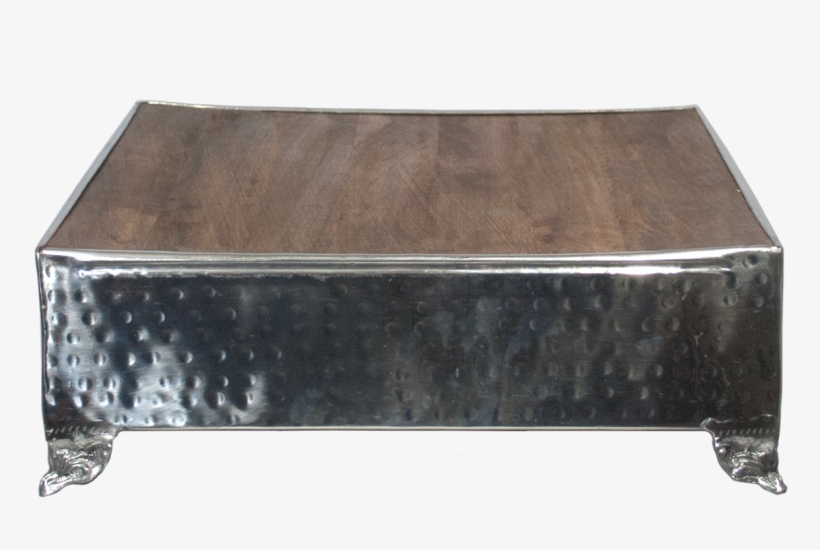 17″ Square Wood And Aluminum Cake Stand - Coffee Table, transparent png download
