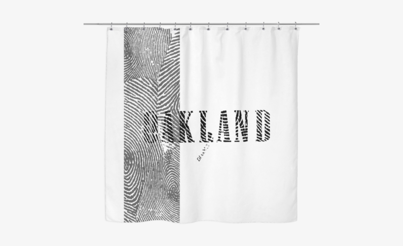 Oakland Flat White Fingerprint Strip Shower Curtain - Window Blind, transparent png download