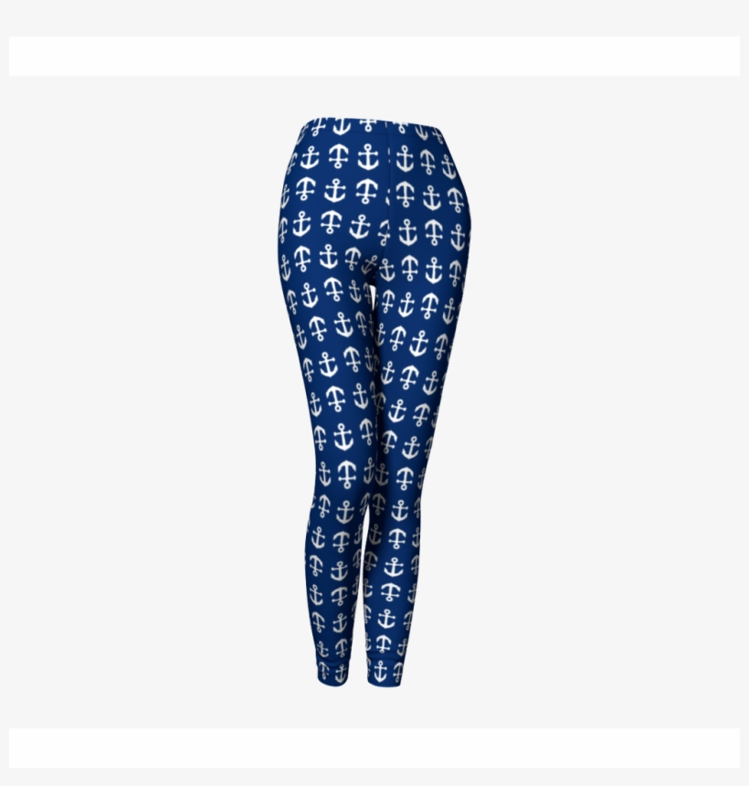 Navy Blue Anchor Toss Leggings-doll Nation - Leggings, transparent png download