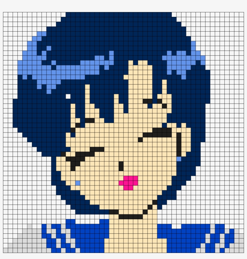 Sailor Mercury Perler Bead Pattern / Bead Sprite - Bead, transparent png download
