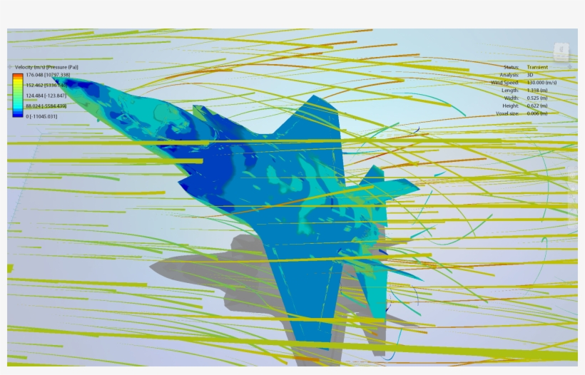 The Intakes In Particular Cause A Significant Low Pressure - F 22 Raptor Cfd, transparent png download