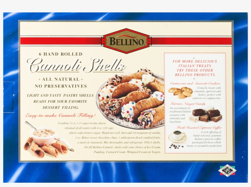 Bellino Cannoli Shells, Hand Rolled - 6 Shells, 3 Oz, transparent png download