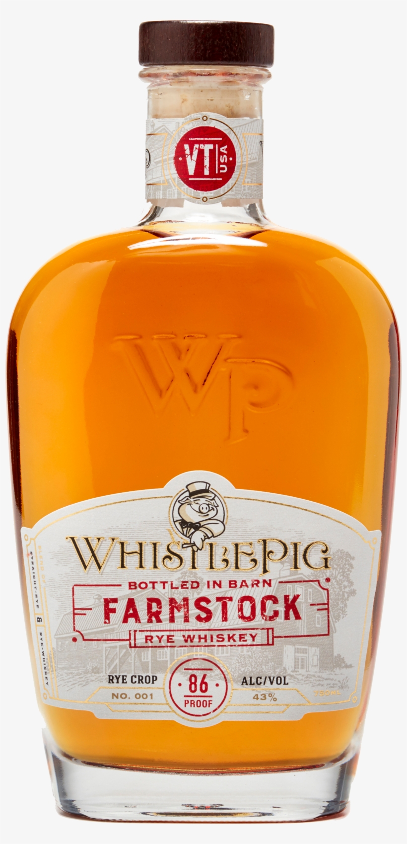 001 Btle Shot Transparent [image] - Whistlepig Farmstock Crop No.001 Rye Whiskey, transparent png download