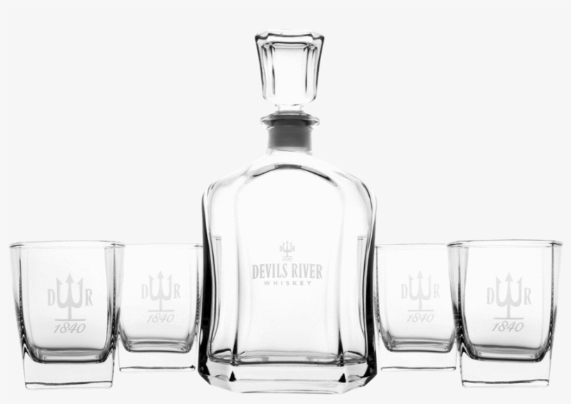 Decanter And Shot Glass Set By Devils River Whiskey - Shot Glass, transparent png download