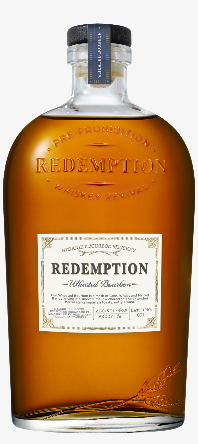 Wheated Bourbon Bottle Shot Production Quality - Redemption Wheated Bourbon Whiskey, transparent png download