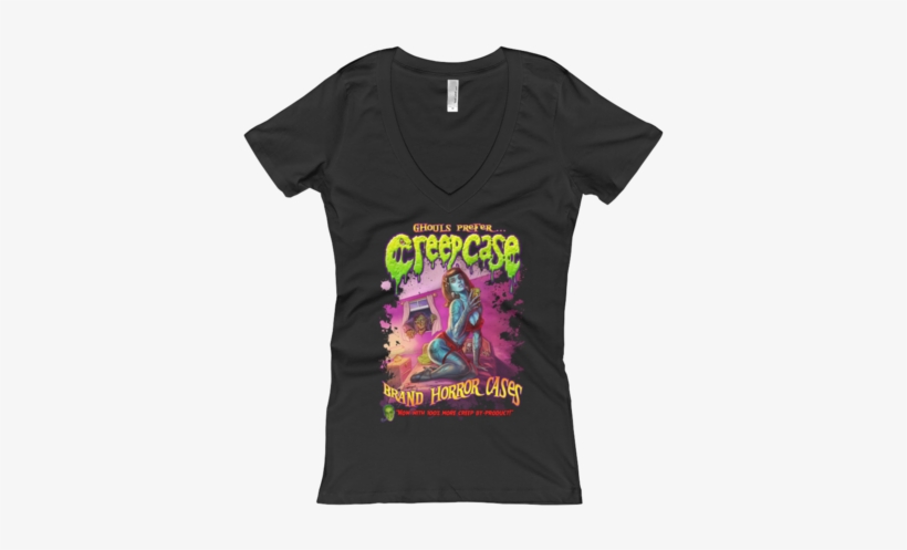 Pin Up Ghoul Women's V Neck T Shirt - Shirt, transparent png download