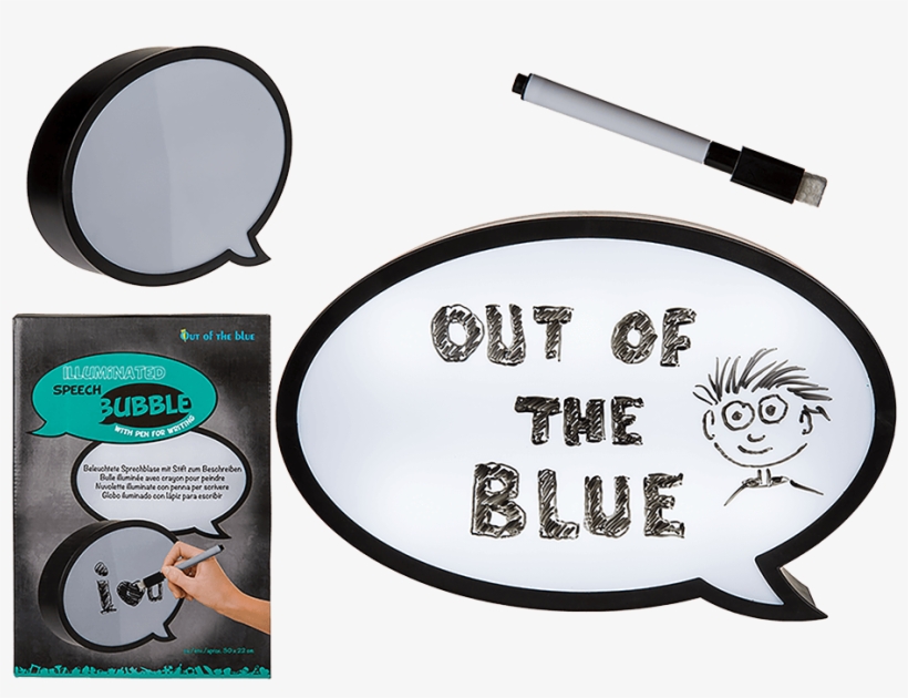 Illuminated Plastic Speech Bubble With Pen For Writing - Speech Balloon, transparent png download