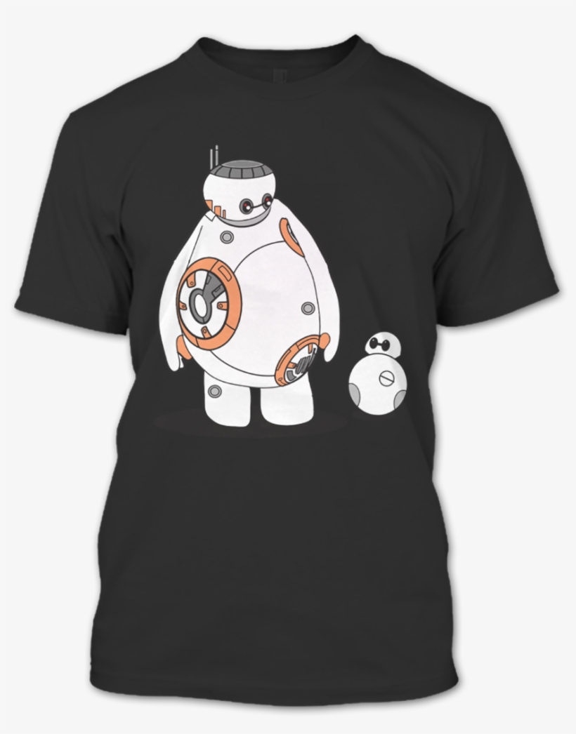A Black T-shirt With The Shopify Logo - Star Wars Bb-8 T-shirt, transparent png download