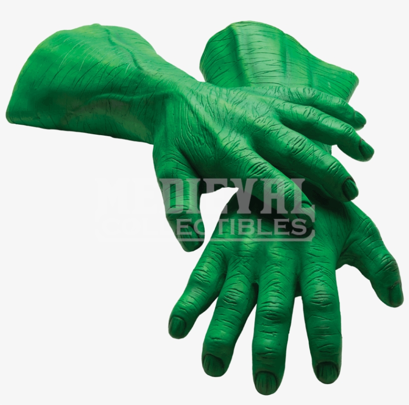 Adult Hulk Hands - Hulk Latex Hands, Mens Marvel Comics Costume Accessory, transparent png download