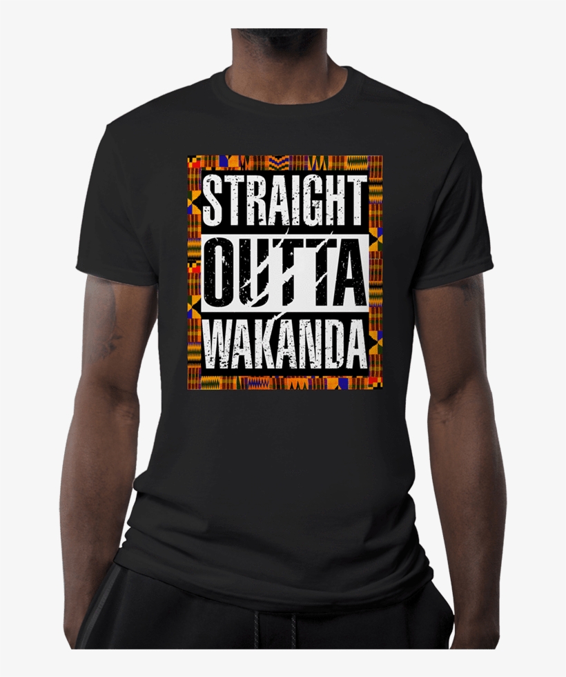 Shirts Basket Straight Outta Wakanda T-shirt For Men - Mockup Shirt Free Download, transparent png download